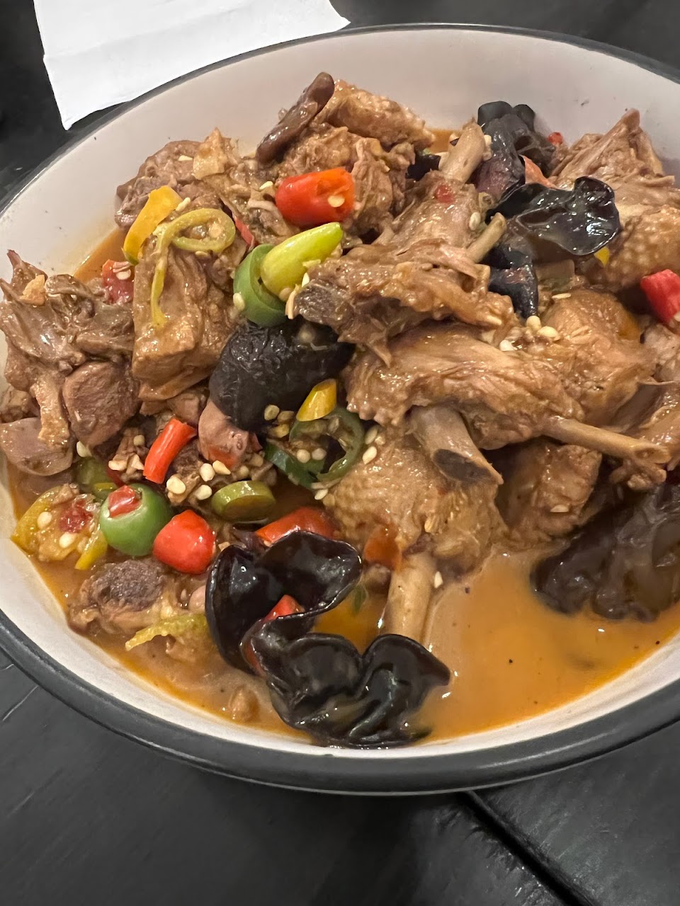 Braised beef dish with vegetables at Spice Paradise