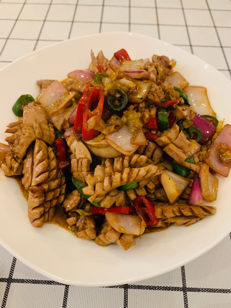 Stir fried Hunan dish with vegetables and pork at Spice Paradise